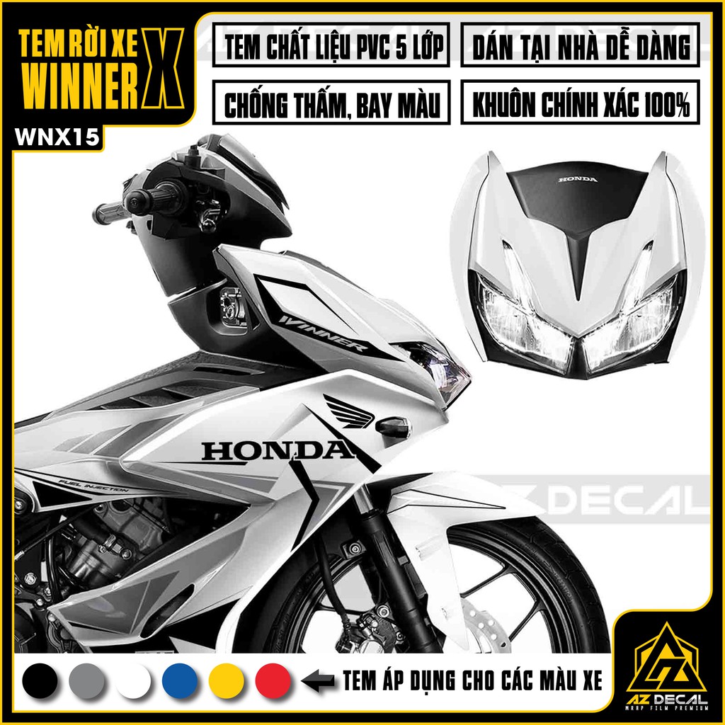 Tem Rời Xe Winner X Thể Thao | WNX15 | Decal Chế Dán Đa Vị Trí, Chống Nước, Chống Bong Tróc