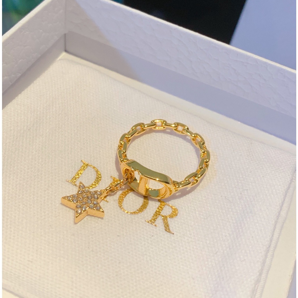 Nhẫn kim loại Dor 2021 gắn CD hình ngôi sao năm cánh thời trang cho nữ