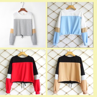Áo Croptop tay dài Form rộng cho Nữ