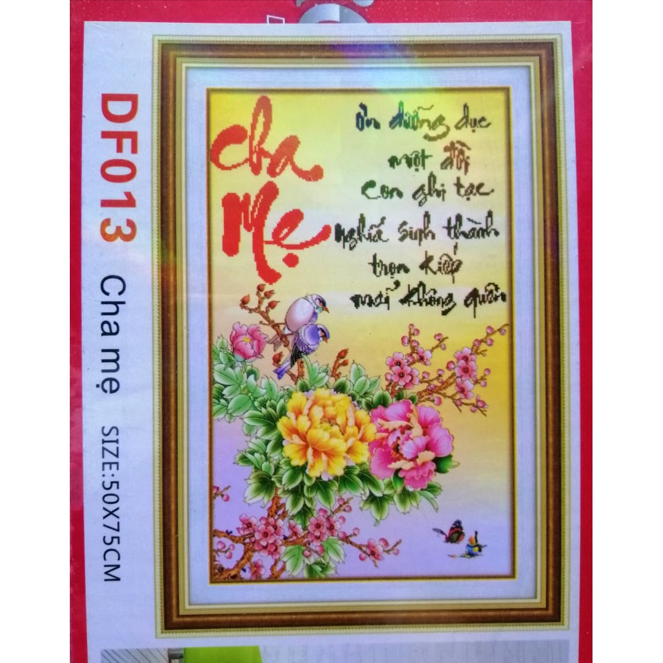 Tranh đính đá Cha mẹ DF013 (chưa đính)