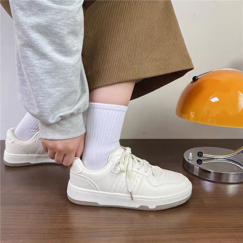 Giày phối đế nâu  trắng,  giày sneaker  thể thao nam nữ đế bằng, cổ thấp, bản high quality