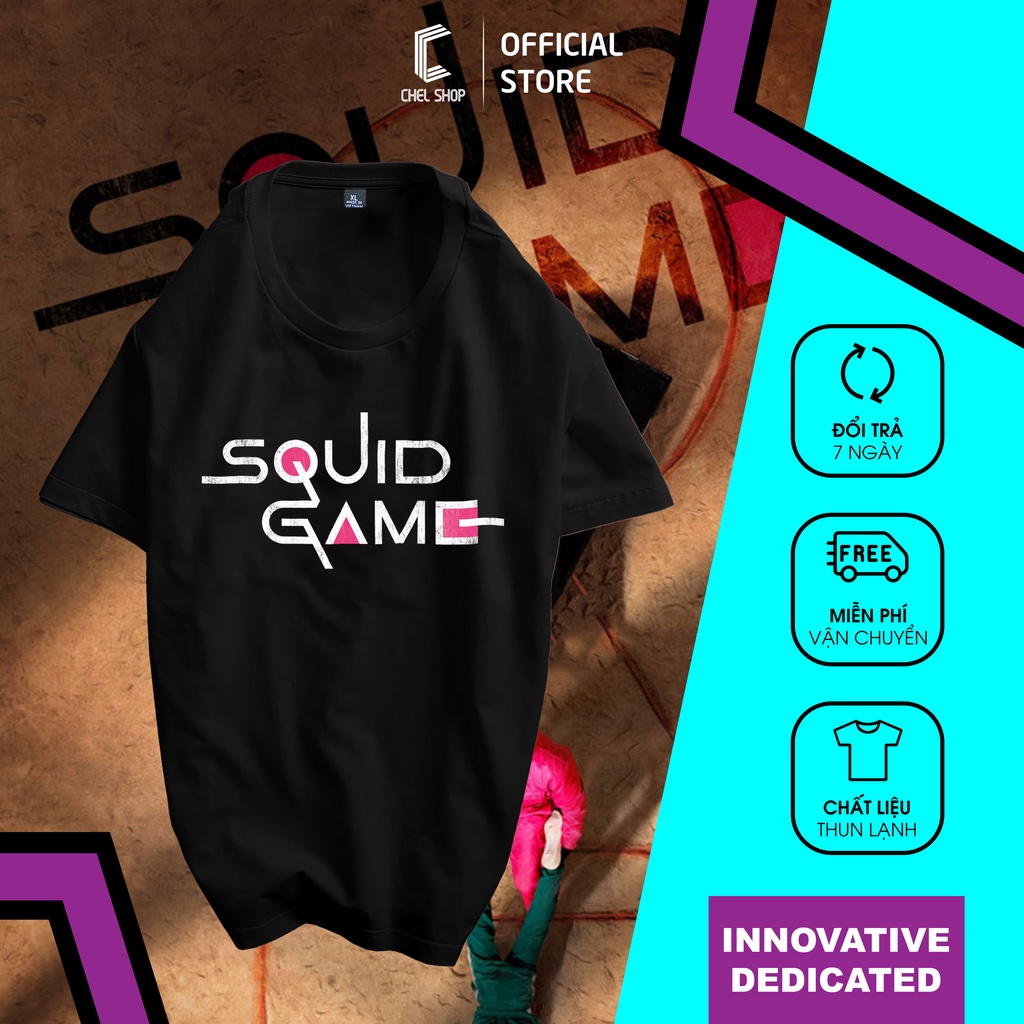 Áo thun Squid Game [ĐEN - TRẮNG - XANH]