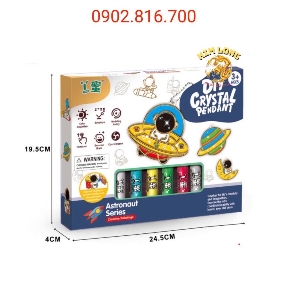 Đồ chơi sáng tạo Bộ móc khoá cao cấp tự tô màu trang trí với bút sơn nước ( có thể làm mặt dây truyền , vòng tay )