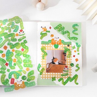 Sticker kim tuyến Gấu hologram ribbon confetti 4 màu xinh xắn trang trí sổ tay case album ảnh