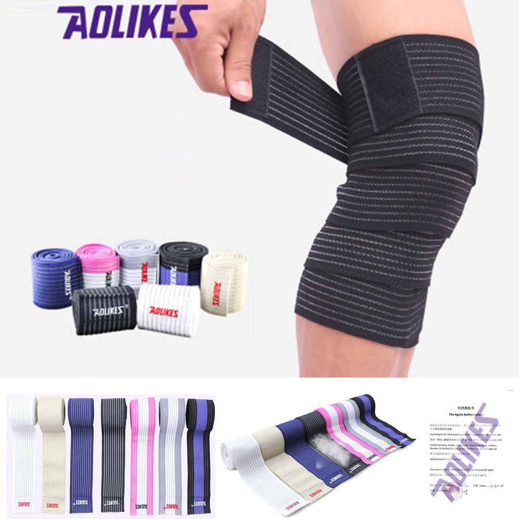 [Freeship] AOLIKES  AL 1516 - 1 Đôi đai cuốn đầu gối, đùi, bắp chân chống trượt chuyên gym - chính hãng