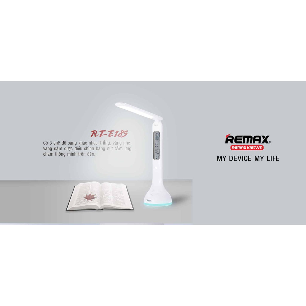 Đèn Led để bàn đa năng Remax RT-E185 (Đèn led - Đồng hồ - Đo nhiệt độ)