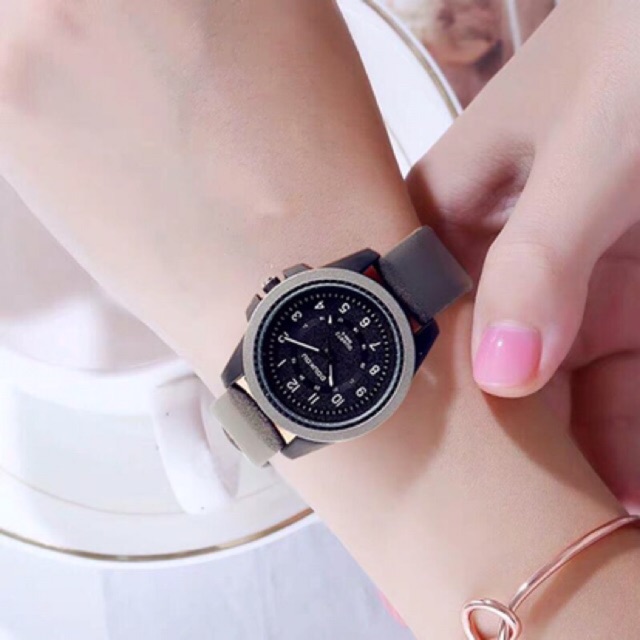 Đồng hồ nữ Doukou chính hãng dây da dẻo dai mặt thiết kế thời trang phong cách | BigBuy360 - bigbuy360.vn