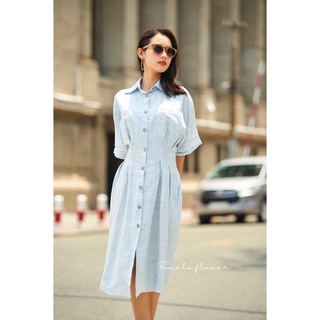 Pomelo flower - jasmine dress - đầm sơ mi nhấn eo có túi d570