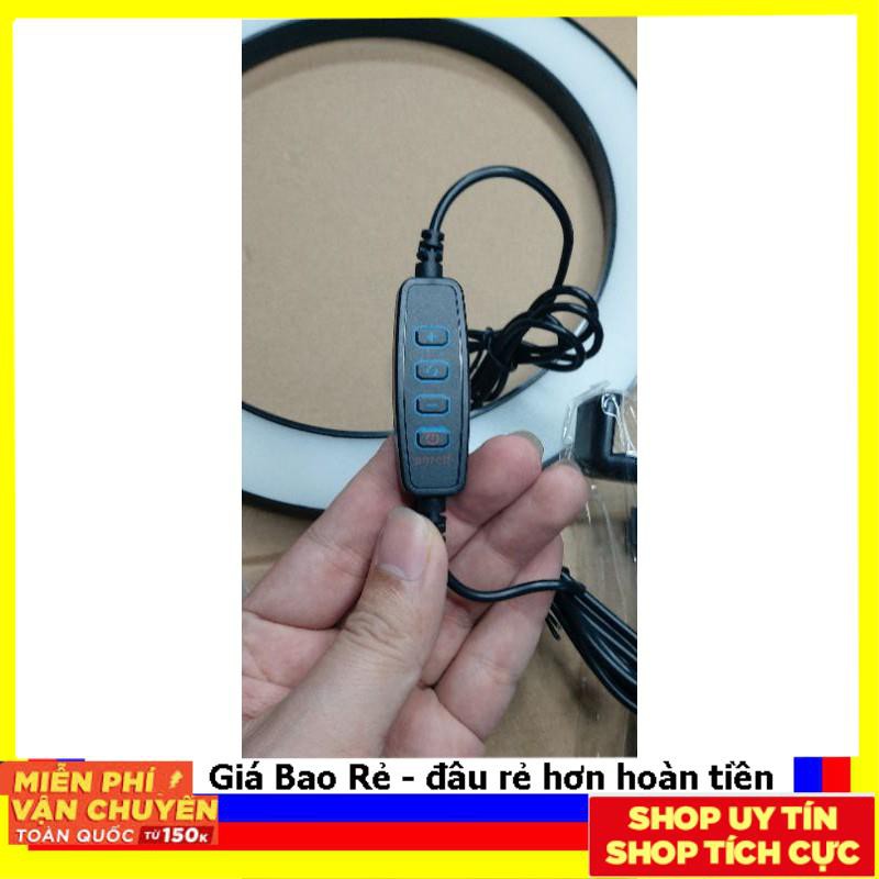 Đèn Livestream 26cm Full Bộ Gồm Chân Đèn Và Giá Đỡ Điện Thoại, Hỗ Trợ Bán Hàng, Make Up, Nối Mi