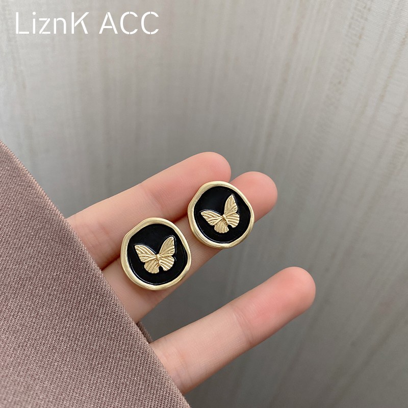 Bông Tai Hình Bướm Đen Phong Cách Cổ Điển Thời Trang Độc Đáo 2022 Cho Nữ