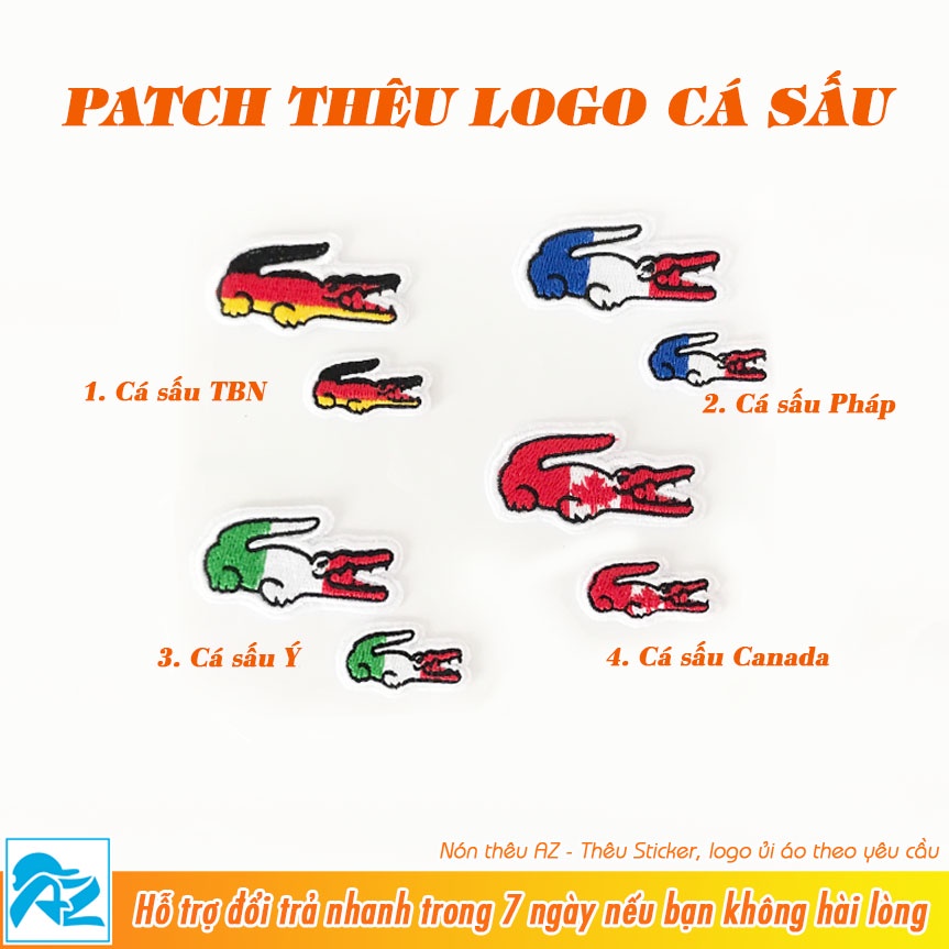 Mua Sticker vải thêu hình logo cá sấu Lacoste - Patch ủi quần áo balo ...