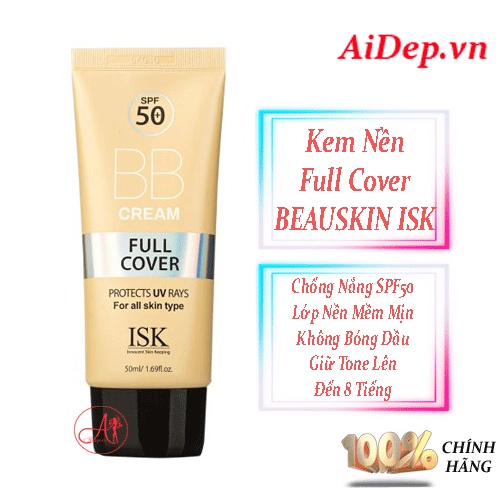 Kem Nền Trang Điểm Chống Nắng Beauskin ISK Full Cover BB Cream SPF 50+ PA+++