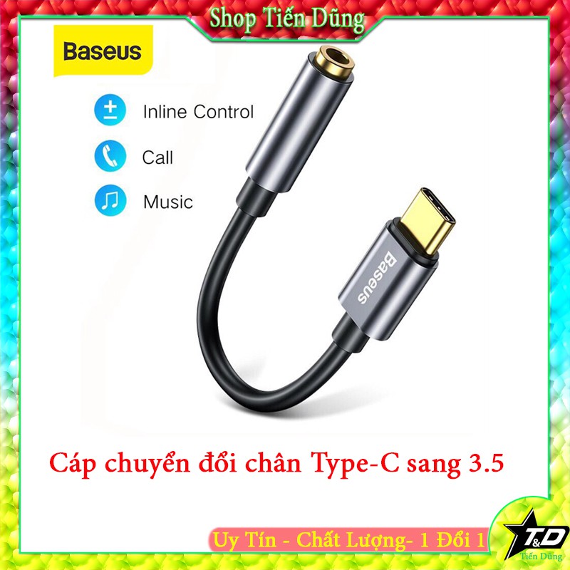 Cáp chuyển đổi Type C sang cổng 3.5mm Adapter Baseus L54 chính hãng- baseus l54 chân Type C cực tốt