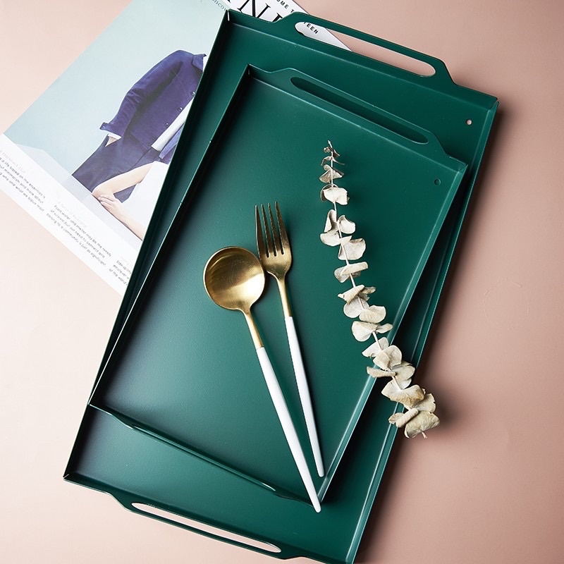 [SẴN] Khay Decor trang trí, Khay đựng bình, cốc phong cách Bắc Âu xanh cổ vịt mẫu mới 2021