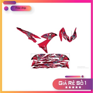 Tem xe Winner X 150 thỏ Rabit dán xe đỏ