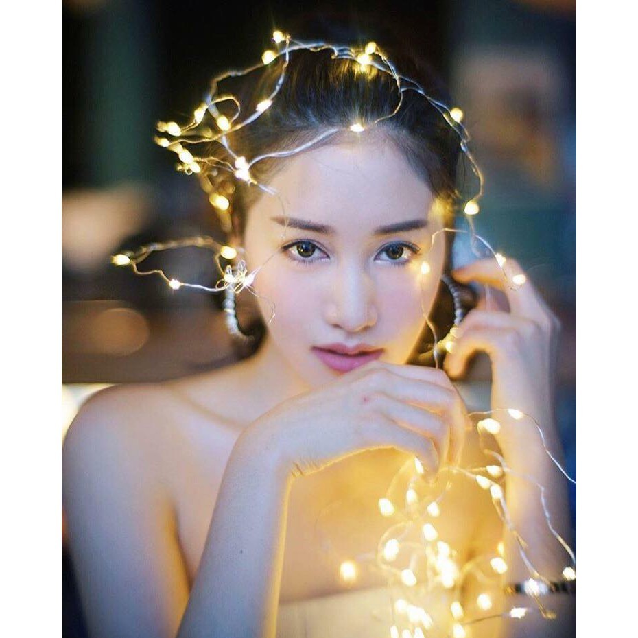 Dây đèn đom đóm 2m- đèn fairy light tình yêu lãng mạn, trang trí bằng pin và usb