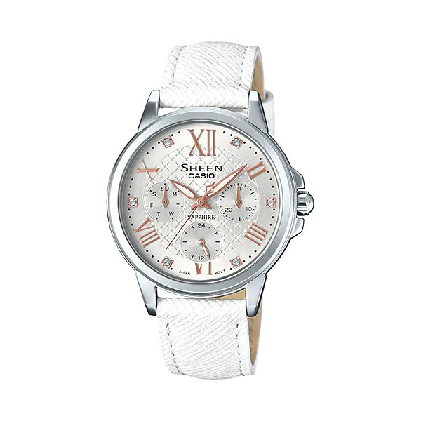 Đồng hồ nữ dây da chính hãng Casio SHEEN SHE-3511L-7AUDR