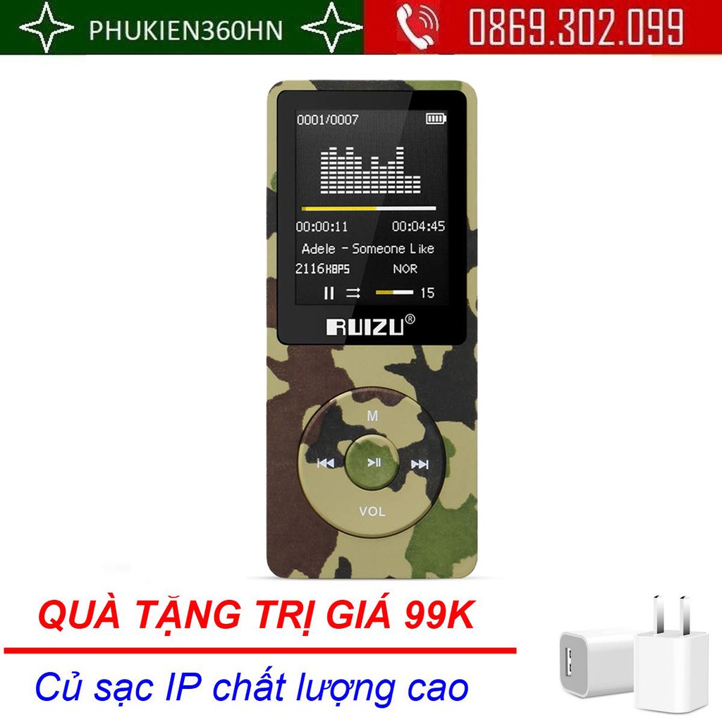 (QUÀ TẶNG 99K) Máy nghe nhạc chất lượng cao Ruizu X02 8GB, 16GB RẰN RI