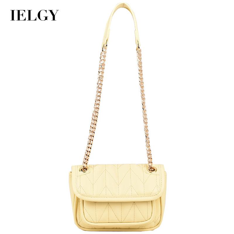 Túi đeo vai IELGY hình vuông cỡ nhỏ phối dây xích thời trang cho nữ