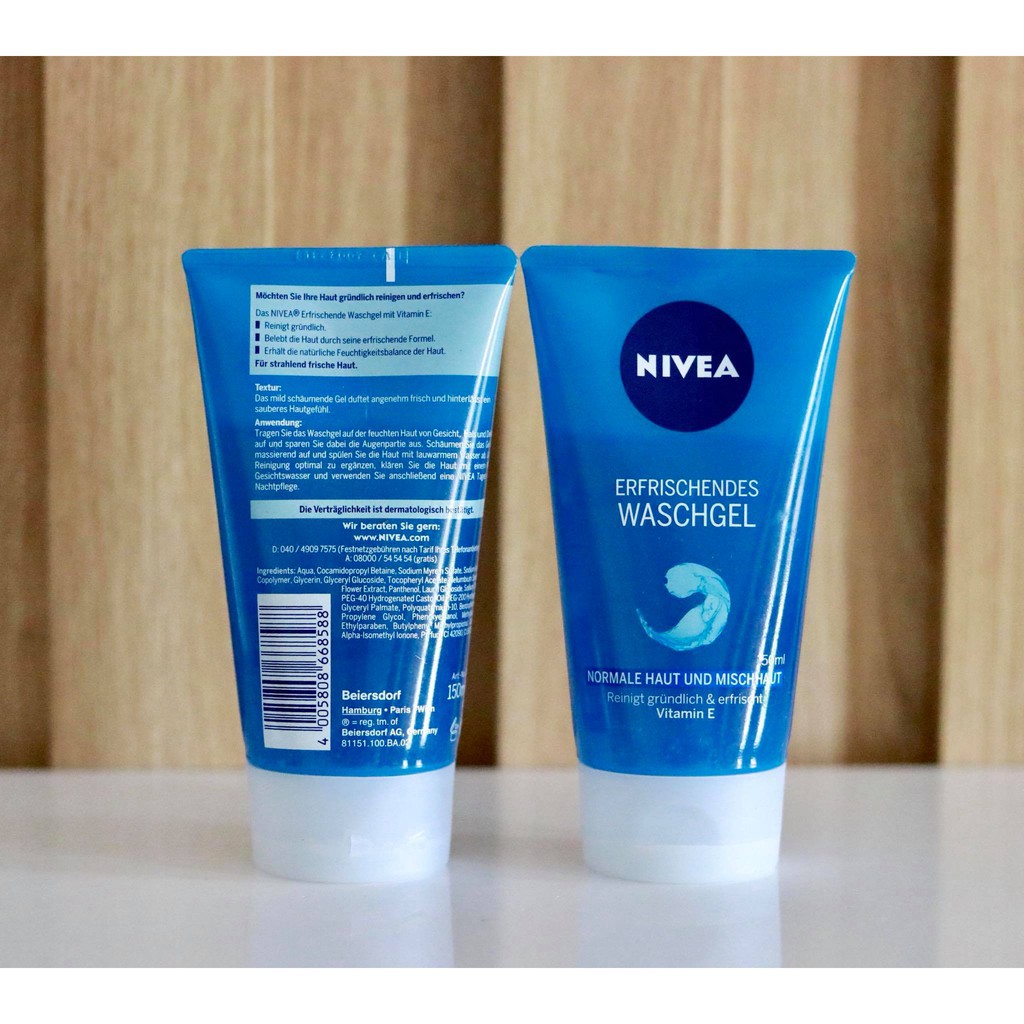 Sữa rửa mặt Nivea dành cho da thường và da hỗn hợp tuýp 150ml