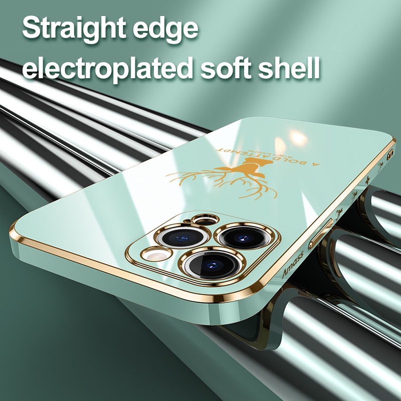 Ốp Điện Thoại Mềm Mạ Hình Hươu Cho iPhone 11 Pro MAX 11 Pro 11 XS MAX XR XS X 8 7 6S 6 Plus SE2020