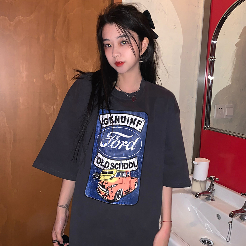 SUXI Áo Thun Nữ Ngắn Tay In Họa Tiết