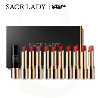 Son môi trang điểm SACE LADY 2 trong 1 12 màu lì tùy chọn lâu trôi 2g + 2.5g.e.0.16 Fl.oz