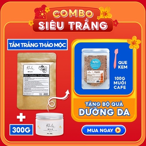 [COMBO SIÊU TRẮNG] Kem body trắng da Body Milk ko bết rít 300g &amp; Tắm trắng thảo mộc dòng tắm trắng body cao cấp