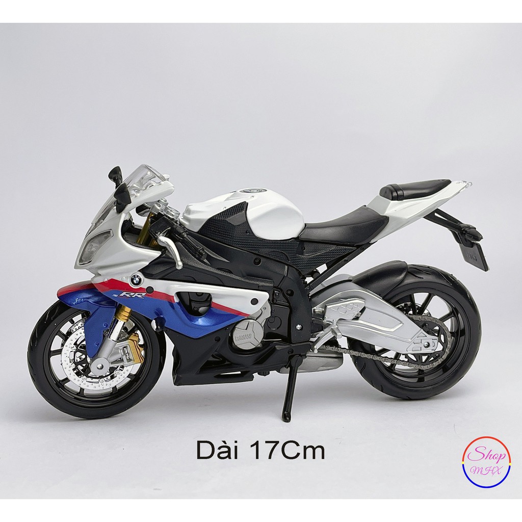 Xe mô hình mô tô BMW S1000RR TẶNG KÈM BIỂN SỐ tỉ lệ 1:12 hãng Maisto