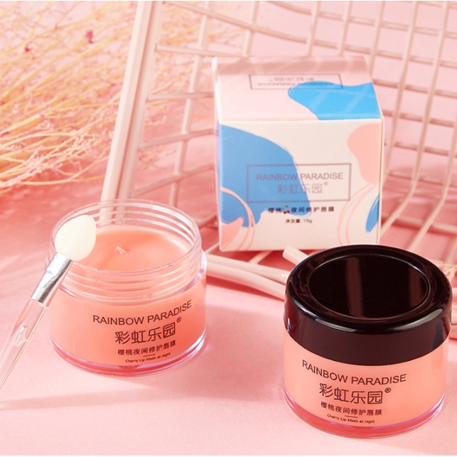 [Hàng mới về] Mặt nạ môi dưỡng ẩm tẩy tế bào chết chiết xuất trái anh đào RAINBOW PARADISE