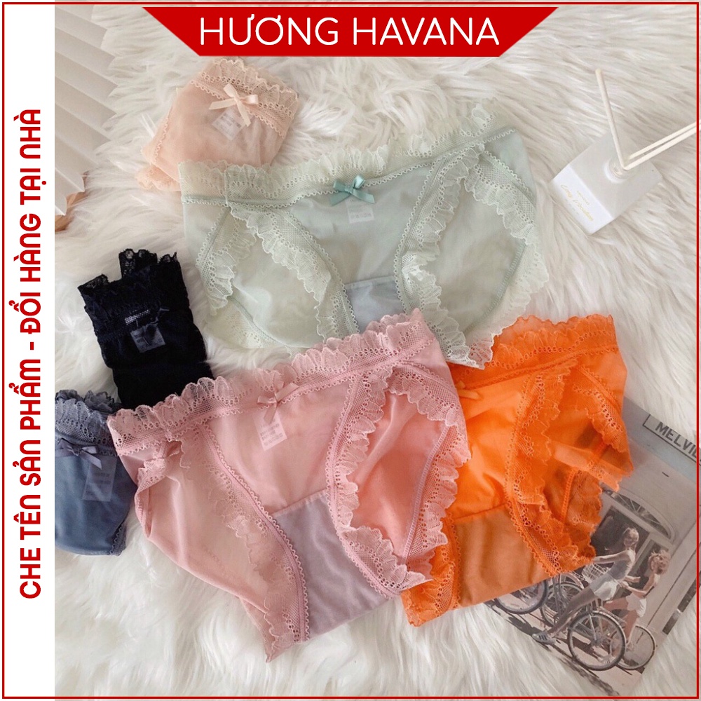 Quần lót ren  có size XL  quần chip ren tơ siêu mỏng Havana FLQ46