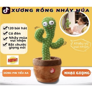 Đồ chơi cây xương rồng nhảy múa hát 120 bài tiếng và tiếng Anh nhạc hot Tik Tok - ghi âm và nhạy giọng nói