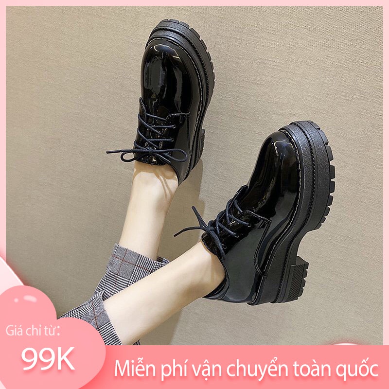 Bốt nữ 💝FREESHIP💝 Giầy boot cổ thấp da phong cách Hàn