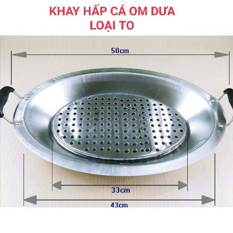 KHAY NẤU, HẤP CÁ OM DƯA INOX ( CÓ DÙNG ĐƯỢC CẢ BẾP TỪ )