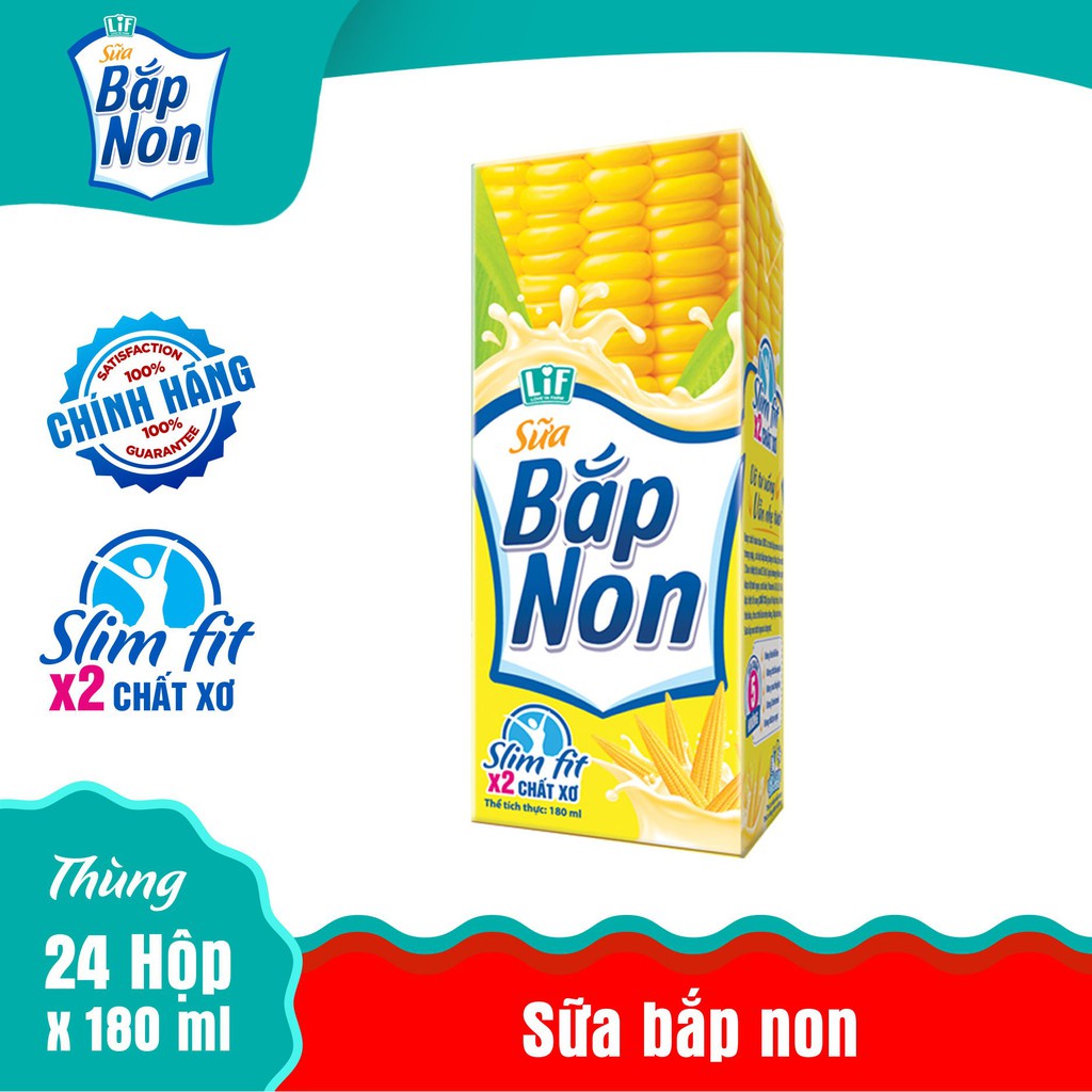 Sữa Bắp Non LIF Thùng 24 Hộp x 180ml