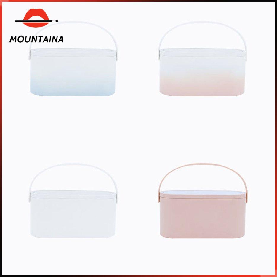 【m】 One-Piece Multi-Function Led Makeup Mirror Portable Dressing Table Storage Box
