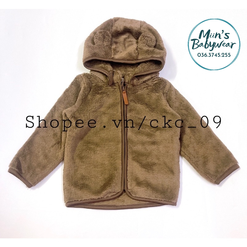 Sẵn áo lông mịn có mũ cho bé HM chính hãng