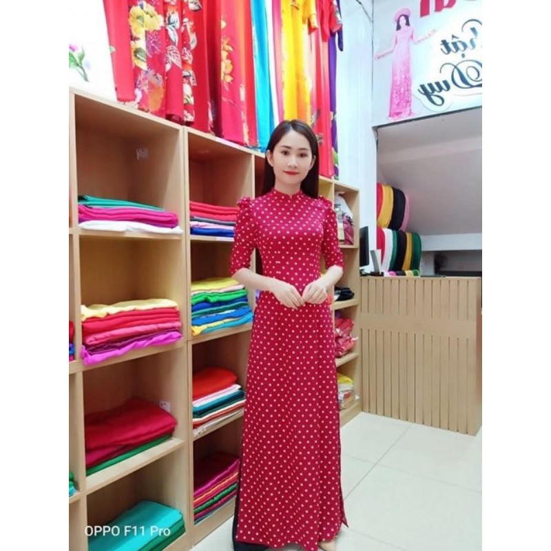 Áo Dài Chấm Bi Hottrend
