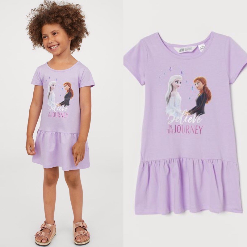 Váy bé gái 🧚Váy cotton HM cho bé gái Elsa chất cotton mềm mát siêu đẹp, size từ 2- 10Y