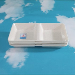 2 cái Chén chấm 2 ngăn vuông Melamine kiểu vân đá C 103 hàng Cao cấp - Sang Trọng