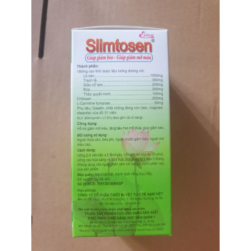 Slimtosen Extra Học viện Quân Y - Giảm Cân An Toàn- ￼ Hạ mỡ máu, giảm lượng cholesterol giảm khả năng hấp thụ chất béo.