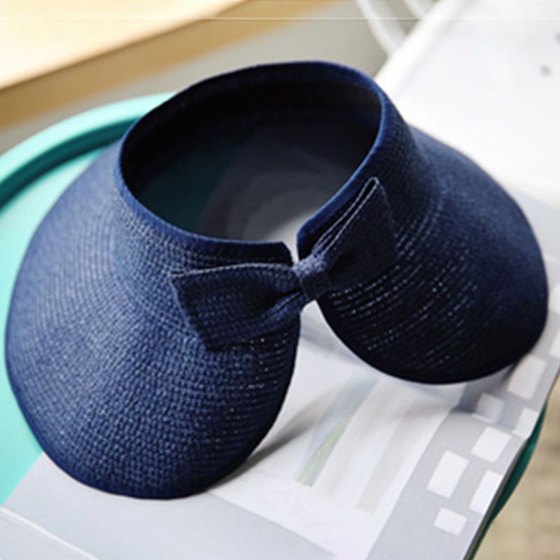 Mũ Rơm Chống Nắng Mùa Hè Hở Chóp Thắt Nơ Lưng Có Thể Điều Chỉnh Thoáng Khí Cho