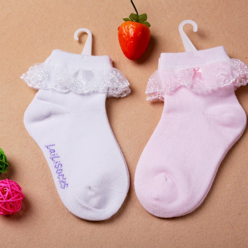 Vớ cotton kiểu dáng công chúa xinh xắn dành cho bé gái