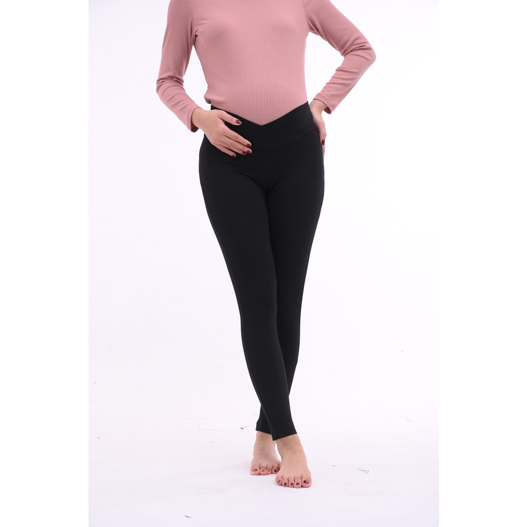 Quần legging dài chất cotton co giãn 4 chiều, cạp chéo, nhiều size - Thời trang đầm bầu cao cấp HONEY