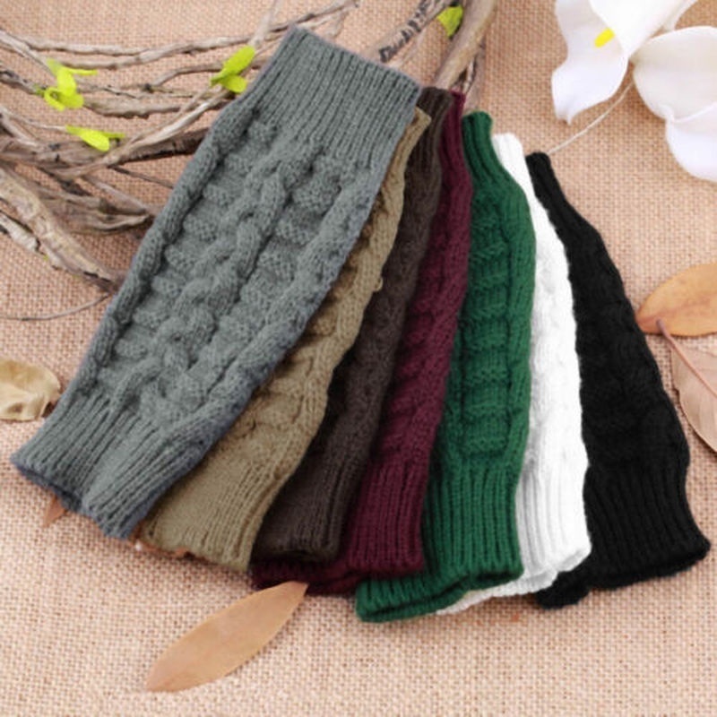 1 Đôi Găng Tay Len Hở Ngón Ấm Áp Cho Nam Nữ