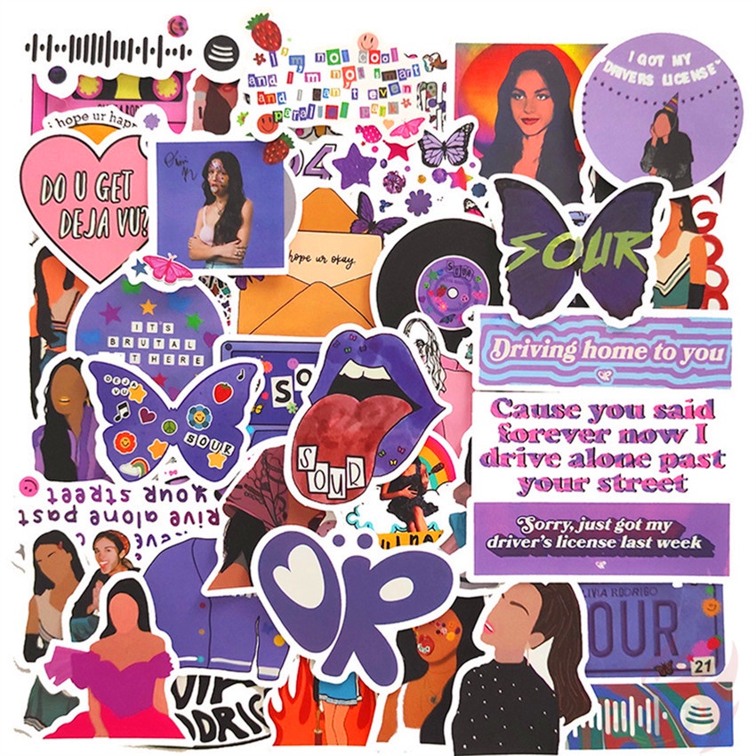 Bộ 50 miếng dán nhiều hình dáng cho hành lý/điện thoại/laptop/ván trượt