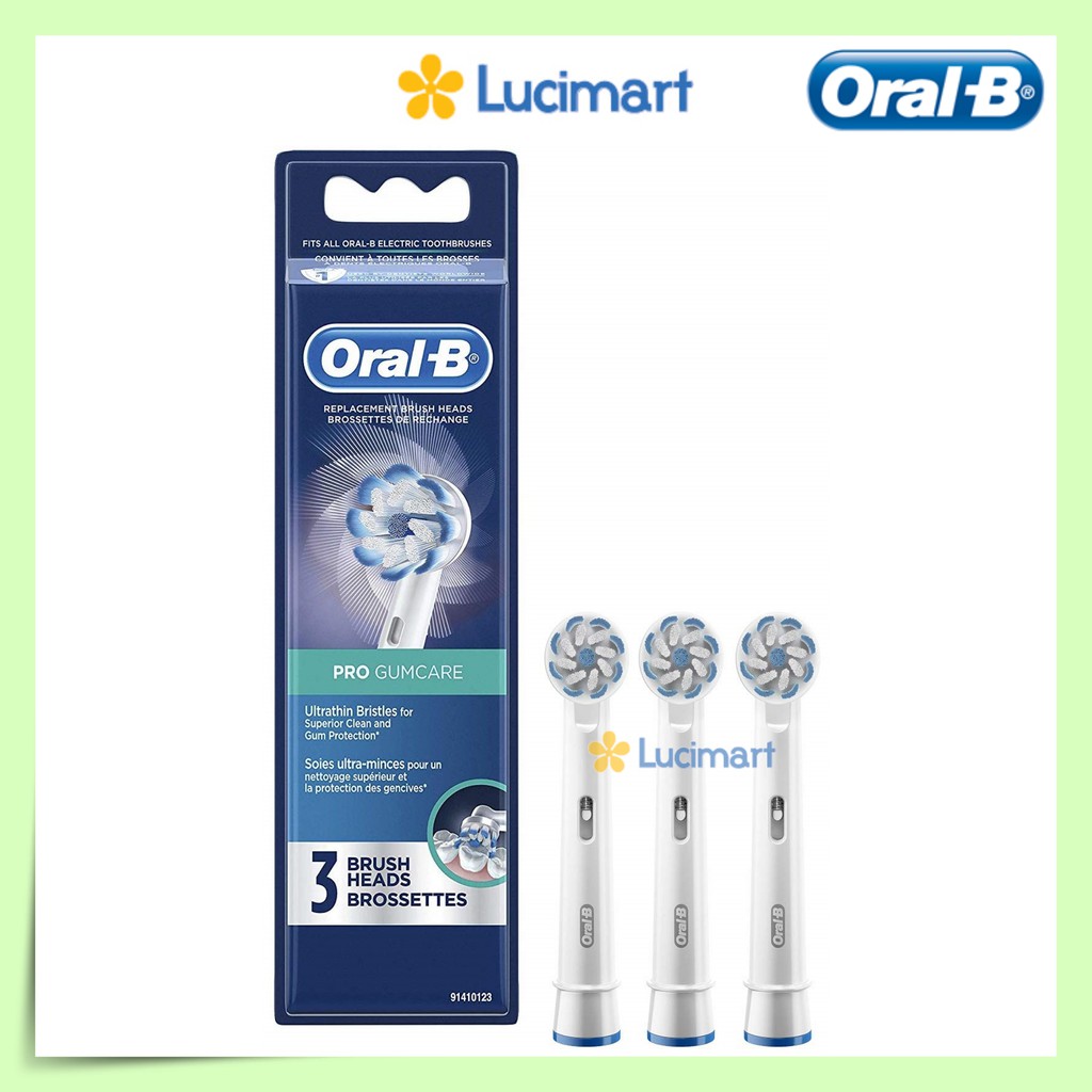 Đầu bàn chải điện Oral-B Pro Gum Care Electric Toothbrush Replacement Head, vỉ 3 cái [Hàng Đức]