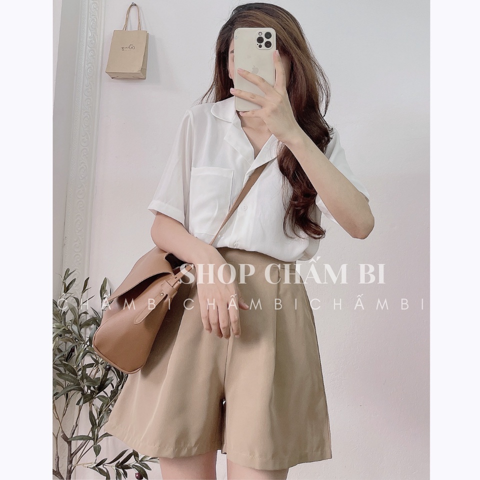 [SALE] Áo Cổ Vest Cộc Tay A.193, áo sơ mi cộc tay cổ vest trơn Hàn Quốc | BigBuy360 - bigbuy360.vn