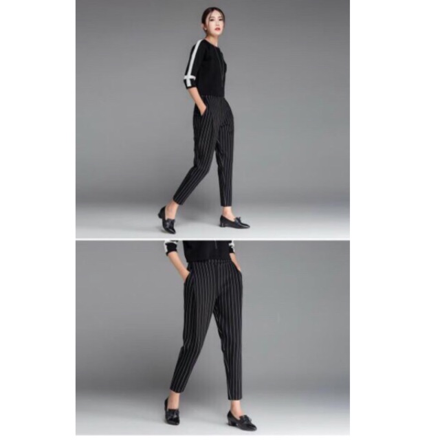 Quần Baggy kẻ sọc trẻ trung năng động ( ảnh thật)