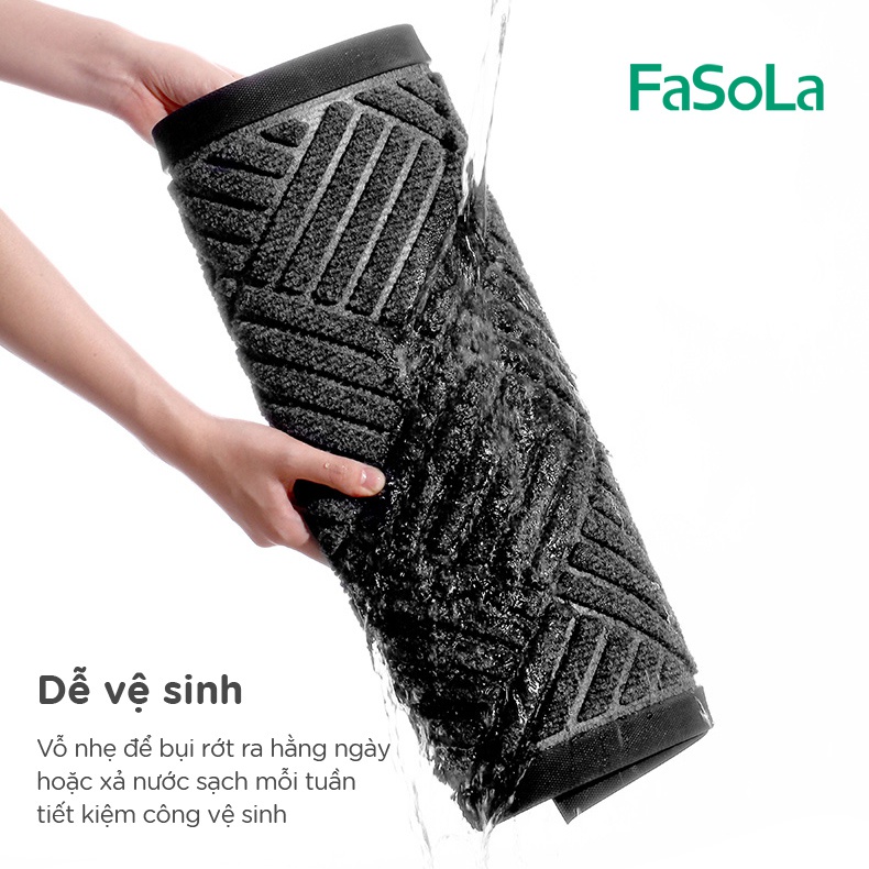 Thảm sàn chống trượt, hoa văn đen sang trọng FASOLA FSLDZ-291